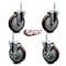 Service Caster 5 Inch Maroon Polyurethane Wheel Swivel 58 Inch Threaded Stem Caster Set 2 Brakes SCC SCC-TS20S514-PPUB-MRN-58212-2-TLB-2 - alternate 3